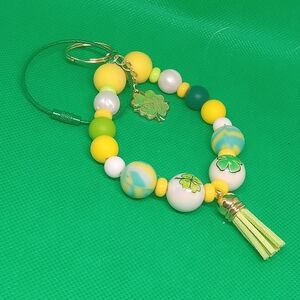 Colorful Beaded Keychain with Tassel